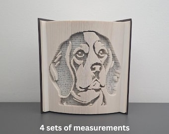 Pattern Only - Beagle Dog Book Fold - cut and fold - book folding pattern art, 461 pages, PDF pattern, dog, 180 book fold, dog book pattern