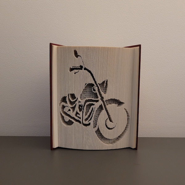 Pattern Only - Motorbike Book Folding Pattern - cut and fold - book folding pattern, motorcycle book pattern, 431 pages, Chopper biker, PDF