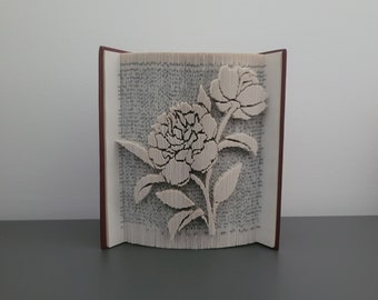 Patron uniquement - Pliage de livres fleurs de pivoine - couper et plier - modèle de pliage de livre d'art livresques, 431 pages, fleur, nature, cadeaux pour elle