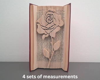 Pattern Only - Rose Flower Book Folding - cut and fold - book fold pattern, 301 pages, flower pattern, PDF pattern, book fold art, floral