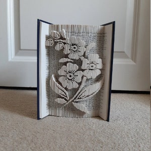 Pattern Only - Flowers Book Folding - cut and fold - book folding pattern art bookish origami, 441 pages, flower, nature, presents for her