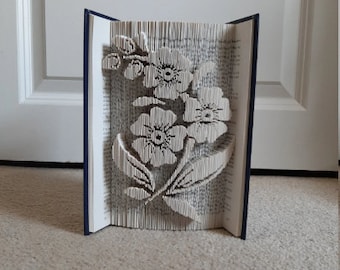 Pattern Only - Flowers Book Folding - cut and fold - book folding pattern art bookish origami, 441 pages, flower, nature, presents for her