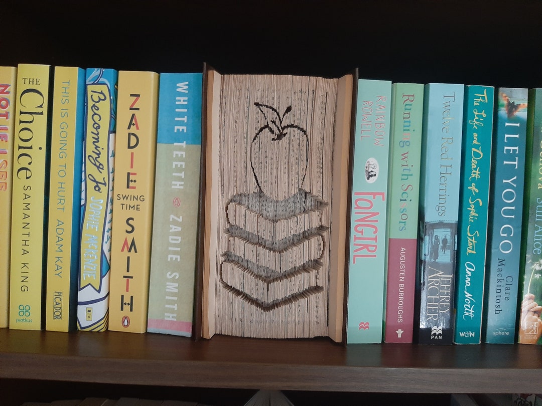 Pattern Only - Books and Apple Book Folding - Cut and Fold - Book ...