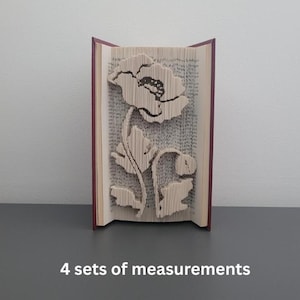 Pattern Only - Poppy Flowers Book Folding - cut and fold - book folding pattern art, 277 pages, flower pattern, PDF pattern, book fold art,