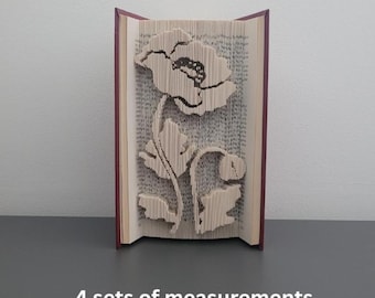 Alleen patroon - klaprozenboek vouwen - knippen en vouwen - boekvouwpatroonkunst, 277 pagina's, bloemenpatroon, pdf-patroon, boekvouwkunst,