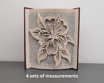 Pattern Only - Hibiscus Flower Book Fold - cut and fold - book fold pattern, 461 pages, flower pattern, PDF pattern, Floral, pretty flower