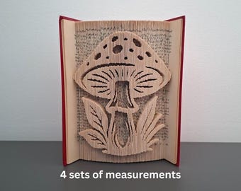 Pattern Only - Toadstool Mushroom Book Fold pattern - cut and fold - book fold pattern art, 415 pages, PDFs, Autumn, Nature, Fall, Flower