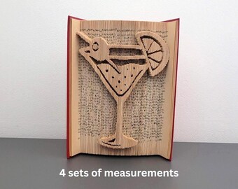 Pattern Only - Cocktail Book Fold- cut and fold - book folding pattern art, Book pattern pdf, cocktail book fold, 419 pages, martini, drink