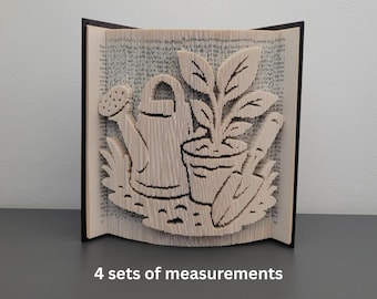 Pattern Only - Gardening Book Folding - cut and fold - book folding pattern art, 475 pages, PDFs, download, plant, watering can, garden