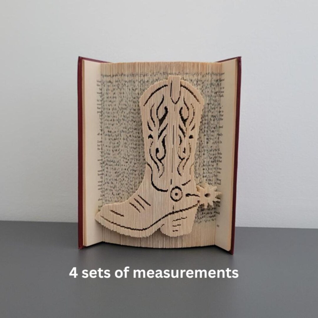 Pattern Only - Cowboy Boot Book Folding - Cut and Fold - Book Folding ...
