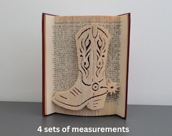 Pattern Only - Cowboy Boot Book Folding - cut and fold - book folding pattern art, 435 pages, PDFs, Western Book Pattern, Country, Boot