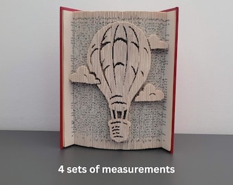 Pattern Only - Hot Air Balloon Book Folding - cut and fold - book folding pattern art, 439 pages, PDF pattern, Book Fold, Book Art, Cloud