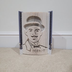 Pattern Only - Hercule Poirot Book Folding - cut and fold - pattern art bookish, 351 pages, Literature, Agatha Christie, English Teacher