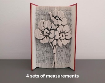 Pattern Only - Flowers Book Fold - cut and fold - book fold pattern, 425 pages, flower pattern, PDF pattern, Bunch of Flowers, Bouquet