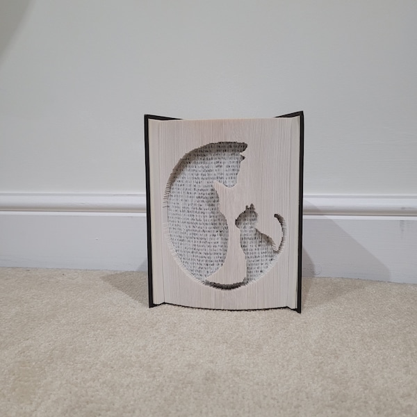 Modèle seulement - Cats Book Folding - couper et plier - livre pliant modèle art bookish origami, 401 pages, amoureux des animaux, modèle de chat, chatons