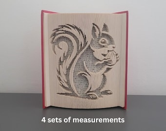 Pattern Only - Squirrel Book Folding - cut and fold - book folding pattern art, 469 pages, PDF pattern, squirrel and acorn, animal, autumn