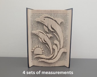 Pattern Only - Dolphins Book Folding - cut and fold - book folding pattern art, 427 pages, PDFs, jumping dolphin book fold, book pattern