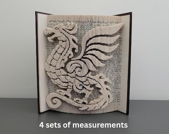 Somente padrão - Dobragem de livro de dragão - corte e dobra - arte de padrão de dobradura de livro, 485 páginas, PDFs, padrão de dobradura de livro de fantasia, digital, galês