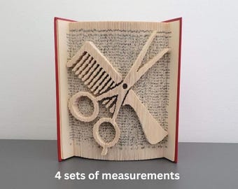 Solo patrón - Libro plegable de tijeras y peine - cortar y doblar - patrón de libro plegable, 441 páginas, PDF, descarga, peluquería, estilista, belleza