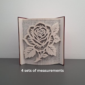 Pattern Only - Rose Flower Book Folding - cut and fold - book fold pattern, 475 pages, flower pattern, PDF pattern, book fold art, floral