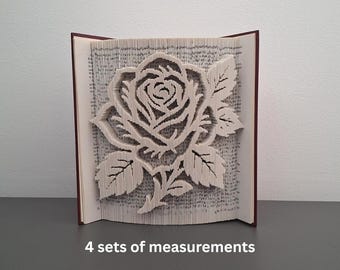 Pattern Only - Rose Flower Book Folding - cut and fold - book fold pattern, 475 pages, flower pattern, PDF pattern, book fold art, floral
