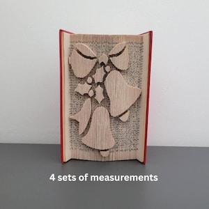 Pattern Only - Christmas Bells Book Folding - cut and fold - book folding pattern, PDF Book Pattern, Festive Book Pattern, Xmas, 413 pages