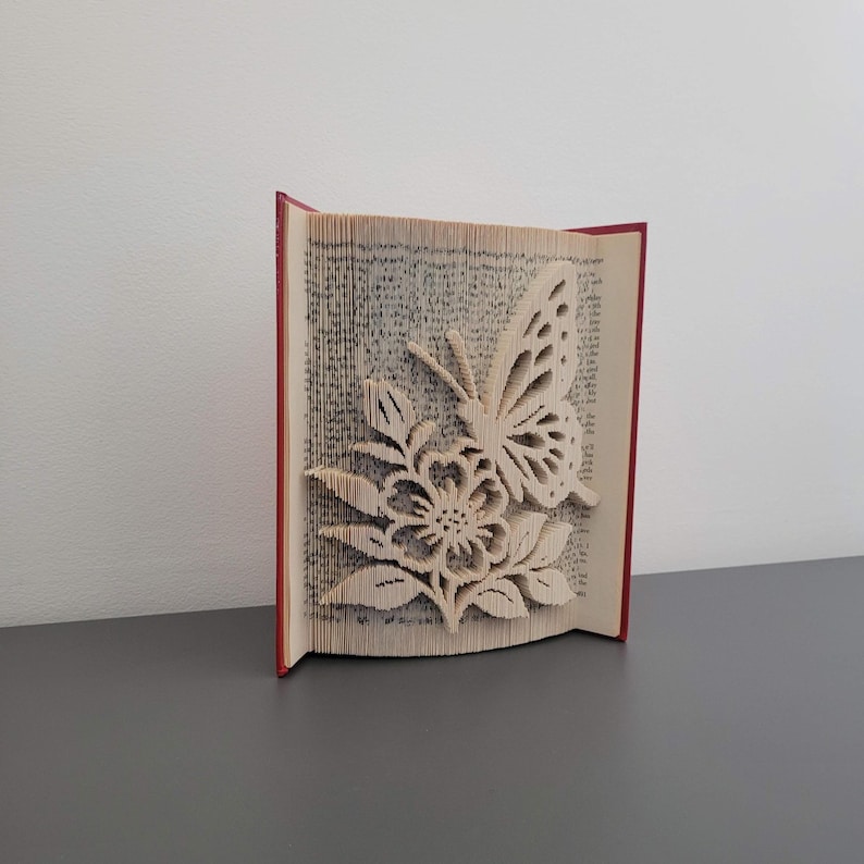Pattern Only - Butterfly and Flower Book Folding - Cut and Fold - Book ...