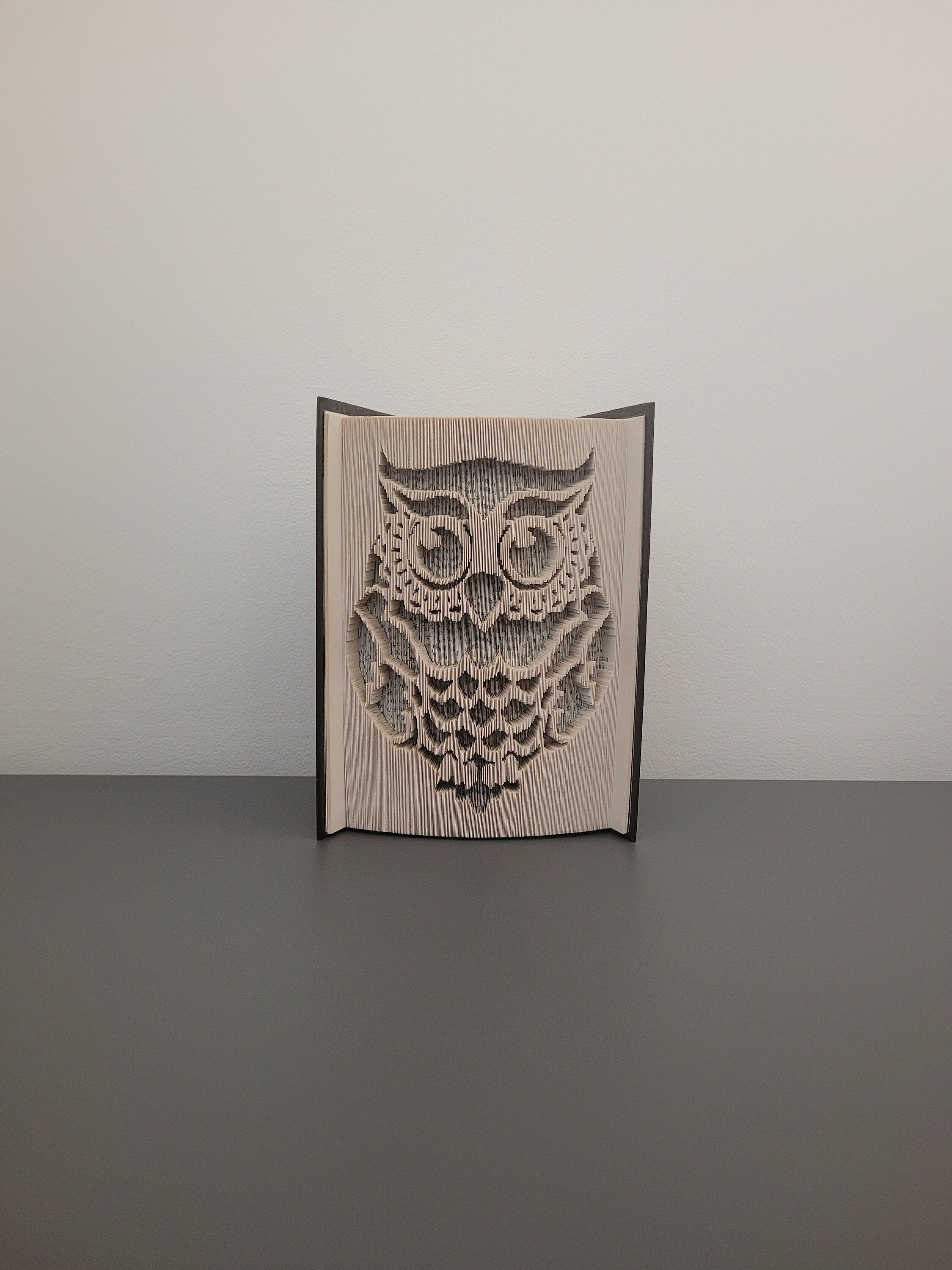 Pattern Only - Owl Book Folding - cut and fold - book folding pattern, book art, 180 fold, 401 pages