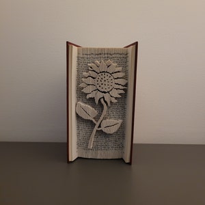 Pattern Only - Sunflower Book Folding Pattern - cut and fold book, flower book folding, book fold art, book folding patterns, folded book