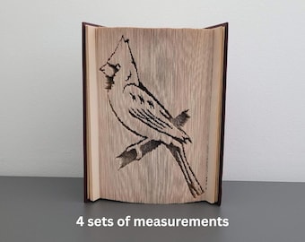 Pattern Only - Cardinal Bird Book Folding - cut and fold - book folding pattern, 387 pages, PDF pattern, bird book fold pattern, Bird art