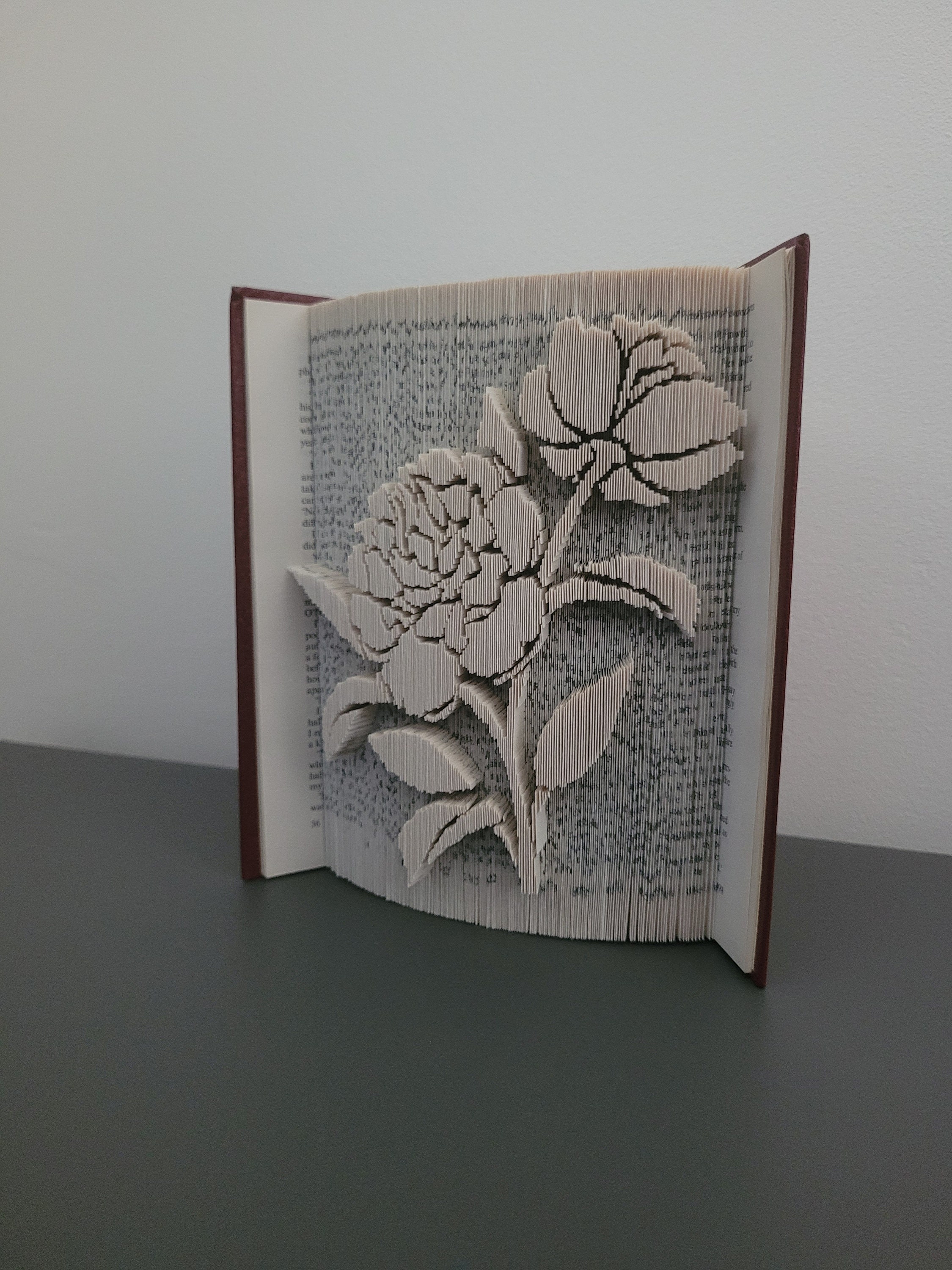 Pattern Only - Peony Flowers Book Folding - Cut and Fold - Book Folding ...