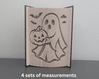 Pattern Only - Ghost with Pumpkin Book Fold - cut and fold - Spooky book folding pattern, PDF, Halloween Book Pattern, Bat, Autumn 451 pages