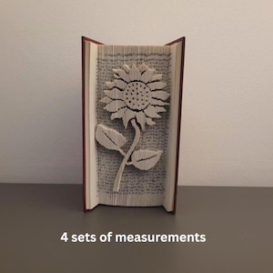 Pattern Only - Sunflower Book Folding Pattern - cut and fold book, flower book folding, book fold art, book folding patterns, 301 pages, PDF