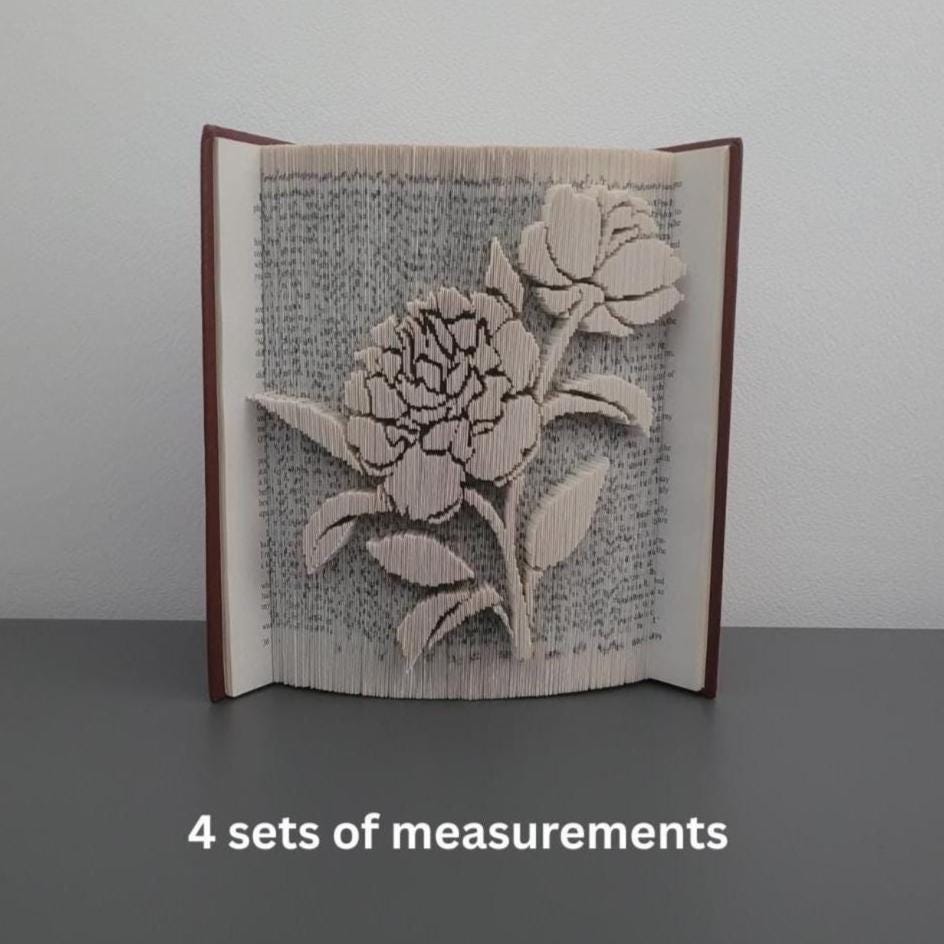 Pattern Only - Peony Flowers Book Folding - Cut and Fold - Book Folding ...