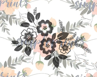 May include: A seamless pattern featuring a floral design with pink and black flowers and gray leaves. The text "simpleprints" and "PNG JPG" is visible in the image.