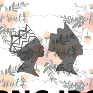 Hmong Design, Hmong Digital, Hmong Print,  Hmong Girl Silhouette 2 (Princess Hat)