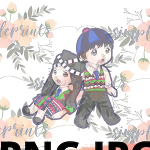 Design Hmong, Hmong Digital, Impressão Hmong, Casal Hmong "Arrastar" - Menino Hmong irritado arrastando garota Hmong