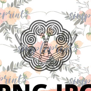 Hmong Design, Hmong Digital, Hmong Print,  Hmong Flute Qeej with Elephant's Foot Symbol
