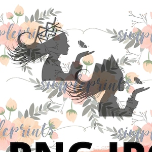 Hmong Design, Hmong Digital, Hmong Print,  Hmong Girl Silhouette (Princess Hat)