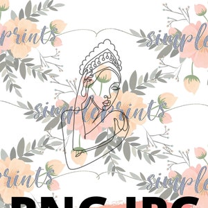 Hmong Design, Hmong Digital, Hmong Print, Hmong Woman 46, Continuous Line Art