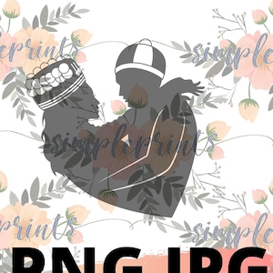 Hmong Design, Hmong Digital, Hmong Print, Hmong Couple Silhouette 2