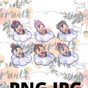 Hmong Design, Hmong Digital, Hmong Print, Hmong Babies, Bundle of 6