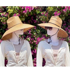 Sizzling Summer Sale! 2 Straw Hats Maximum Sun Protection! 1 Jumbo straw hat and 1 Ventilated gardening straw hat, UNISEX HATS! all Natural