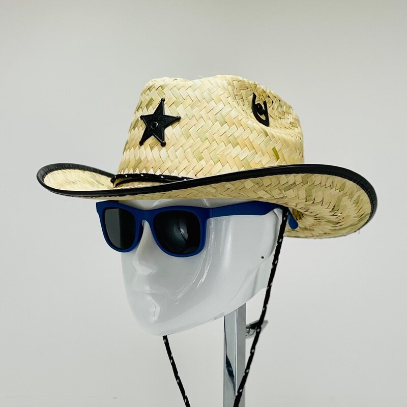 Lightning Cowboy Hat - Black Straw