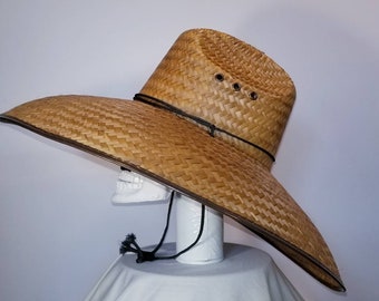 UNISEX STRAW COWBOY HAT WITH LEATHER BAND S M L XL XXL NEW