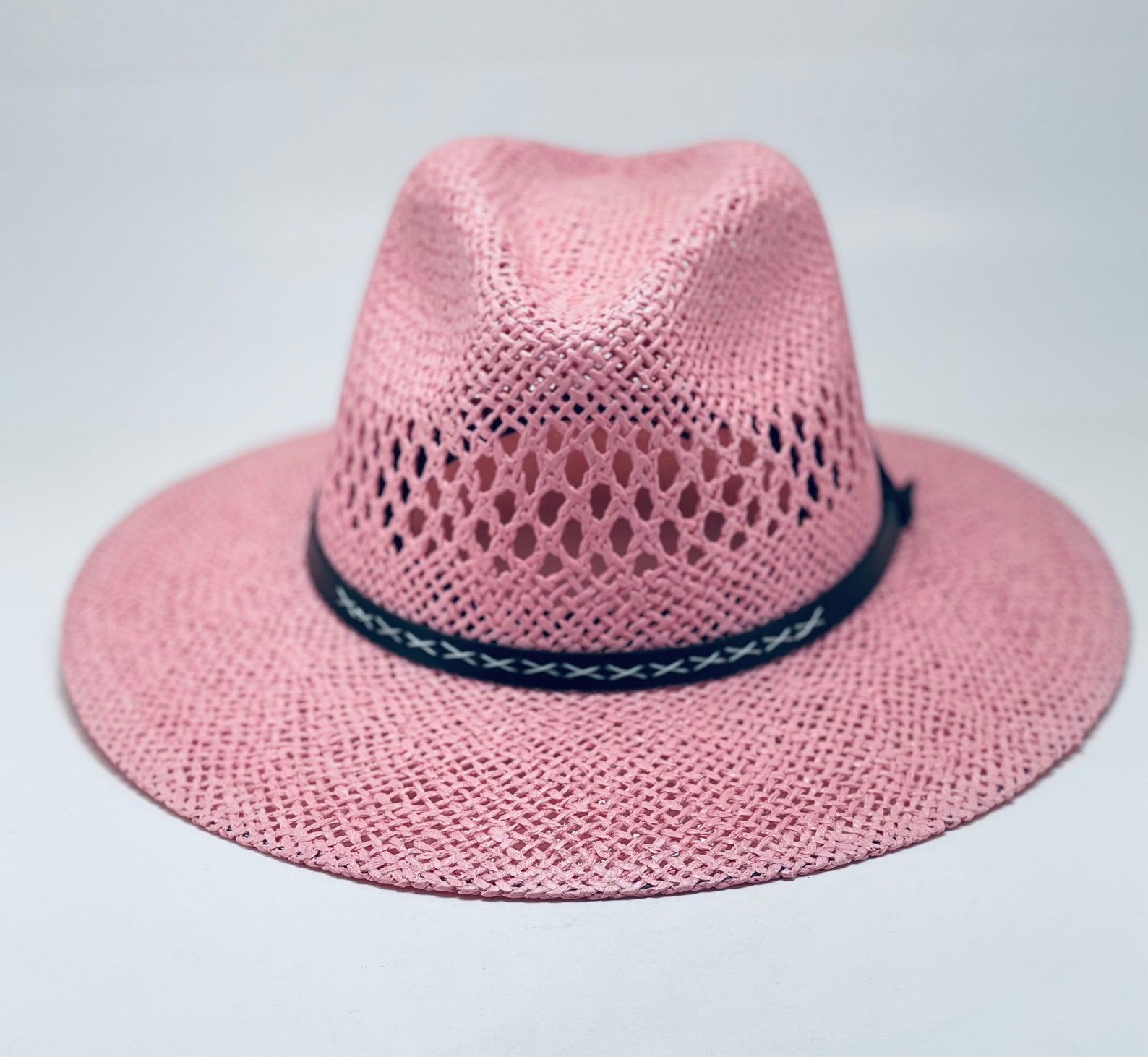Ladies pink fedora hat brim size 3.25 inches size Large Etsy