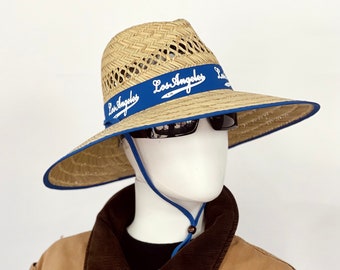 帽子 MEDI BEADS STRING STRAW HAT L.A. Bandana Straw Hat, Well Ventilated, Colorful Bandana