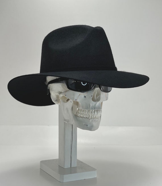 Wool Felt Fedora Top Wide Brim Gambler 