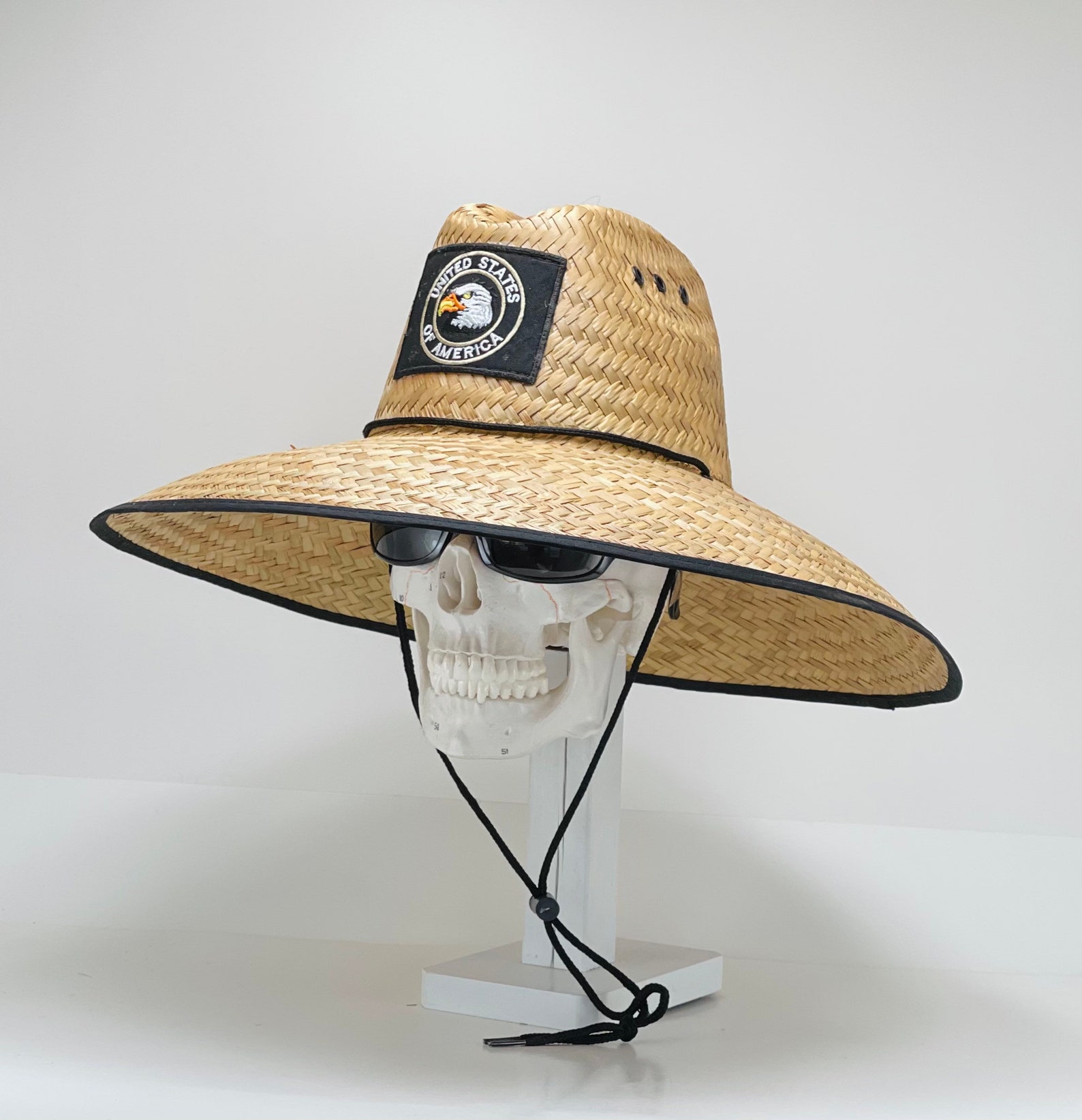 Straw Hat with USOA Eagle Emblem brim size 5.50 inches Etsy