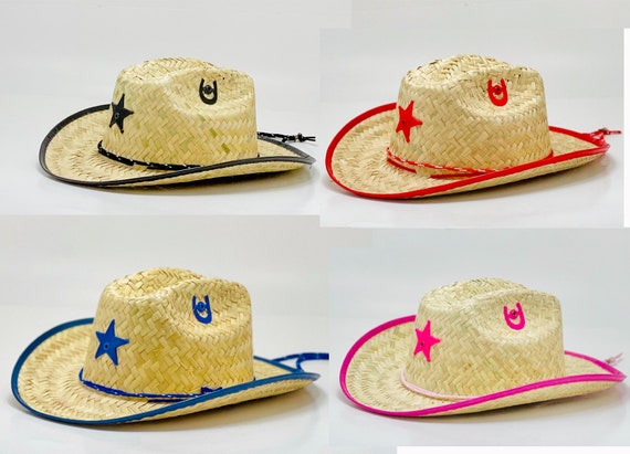 KIDS Sheriff Cowboys Straw Hat Pink 
